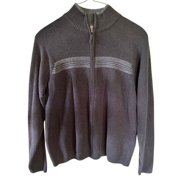 Arrow Full-Zip Sweater – Men’s Size Large – Cotton Knit – Gray - Picture 1 of 5